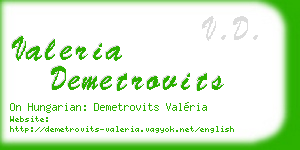 valeria demetrovits business card